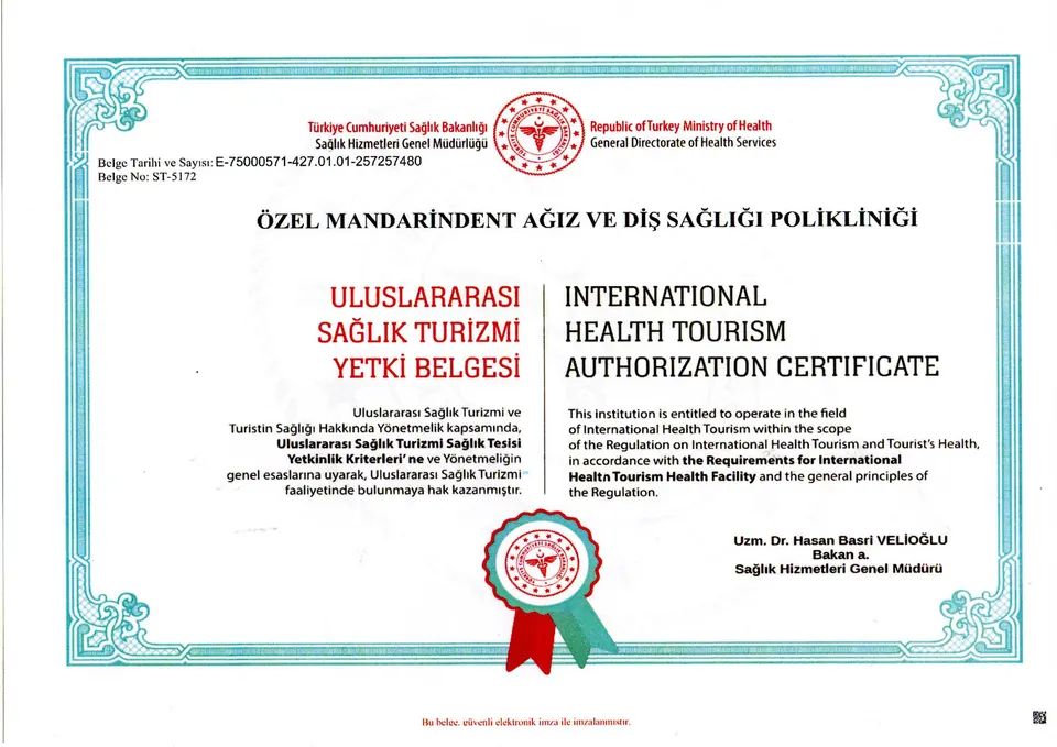 International Health Tourism Authorisation Certificate