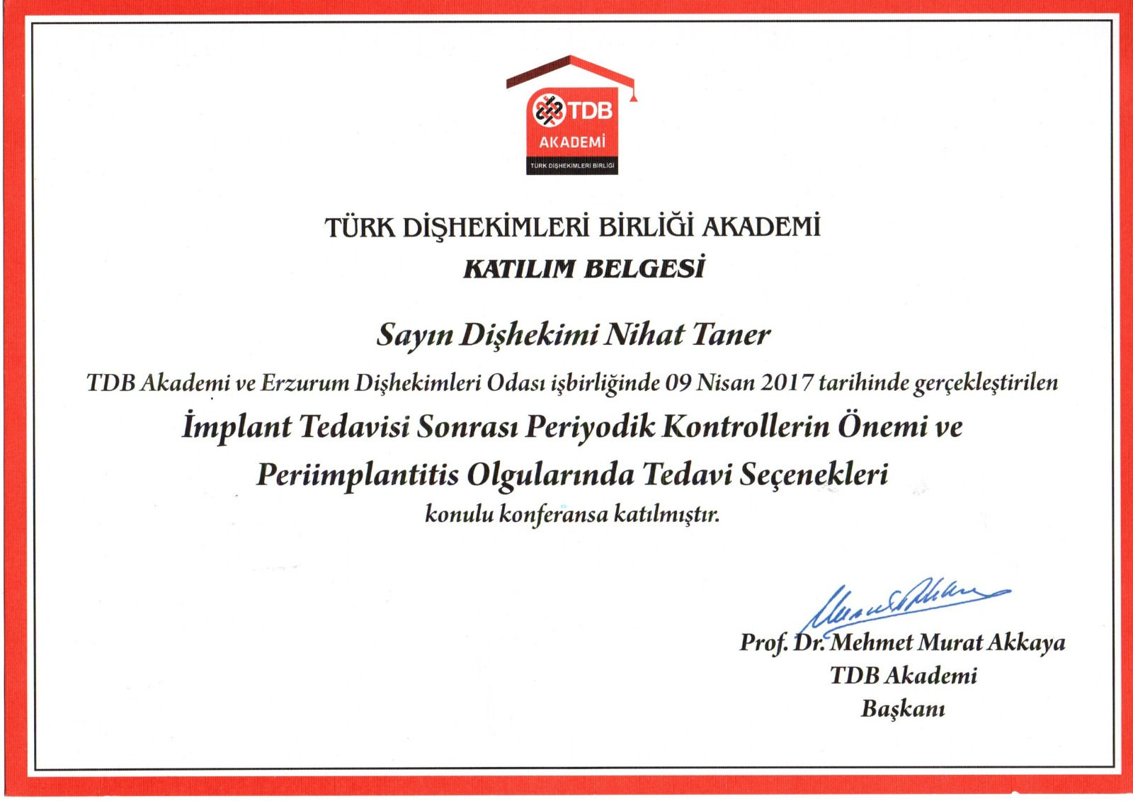 İmplant Tedavisi Sonrası Periyodik Kontrollerin Önemi ve Periimplantitis Olgularında Tedavi Seçenekleri